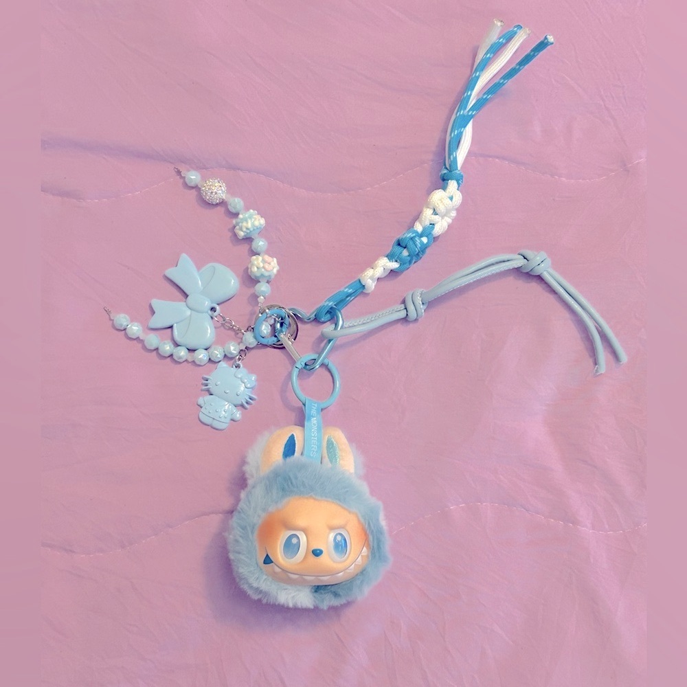 Fuzzy Labubu Keychain - Picture 2 of 3